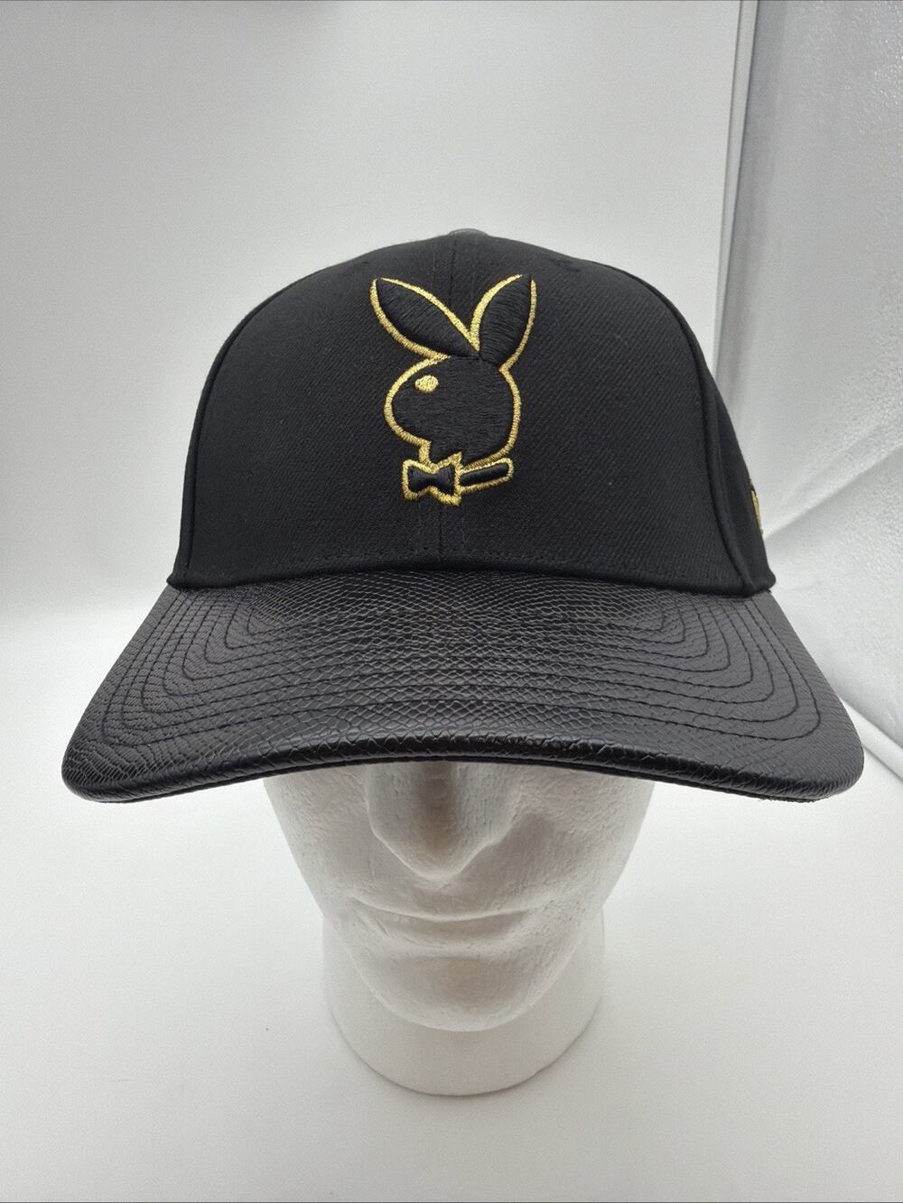 Playboy By Lids Premium Bunny Gold Rush Buckle Strapback Hat Cap Black Gold